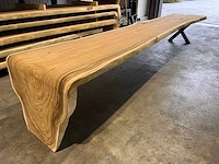 Unieke suar waterval boomstamtafel 500cm. - afbeelding 2 van  6