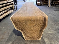 Unieke suar waterval boomstamtafel 500cm. - afbeelding 4 van  6
