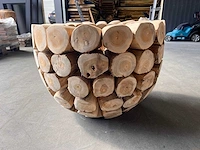 Unieke teak bloempot boomstammetjes - afbeelding 1 van  3