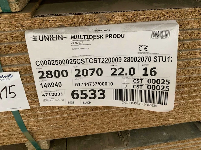 Unilin spaanplaat wit geplastificeerd (16x) - afbeelding 2 van  2
