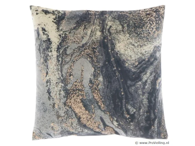 Unique living kussen vince blauw marmer 45x45 cm - afbeelding 1 van  1
