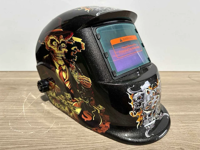 Unison - dobbelstenen skull - lashelm / laskap automatisch dimmend - 2024 - afbeelding 10 van  16