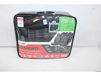 Universele stoffen stoelhoezenset 'sports' zwart/grijs/rood 11-delig geschikt voor side-airbags - afbeelding 2 van  3