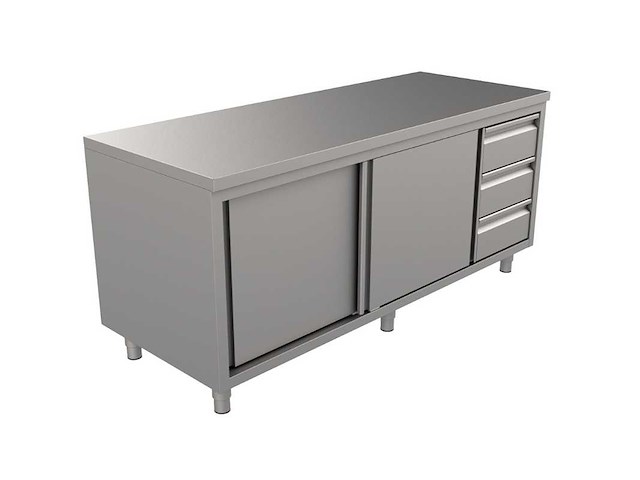 Unninox - werktafel - 2 schuifdeuren / 3 lades - 180cm - afbeelding 1 van  1