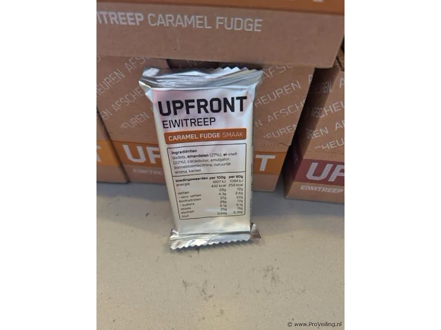 Upfront eiwitrepen, diverse smaken o.a. speculaas & caramel fudge - 60 stuks - afbeelding 2 van  5