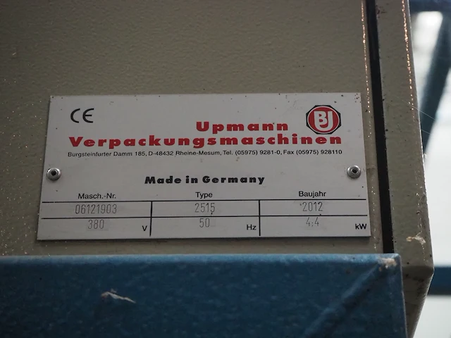 Upmann verpackungsmaschinen - afbeelding 22 van  29