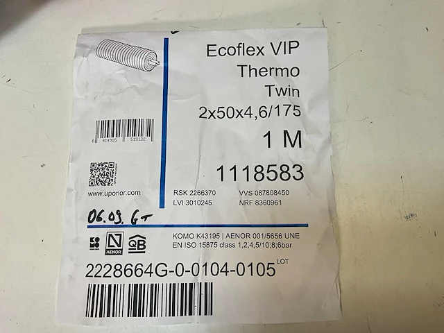 Uponor ecoflex thermo vip twin voorgeisoleerde buis - afbeelding 3 van  3