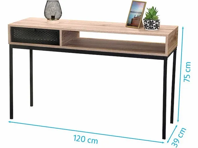 Urban living - soho console dressoir in industriële stijl 120x39x75cm - afbeelding 3 van  3