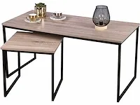 Urban living 2-delig salontafel & bijzettafel - industrieel design - afbeelding 1 van  3