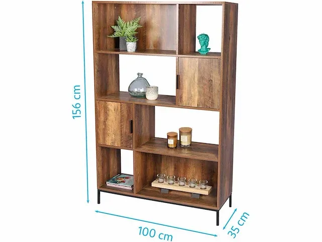 Urban living kast 4 planken 100x35x156 cm hout - afbeelding 2 van  2