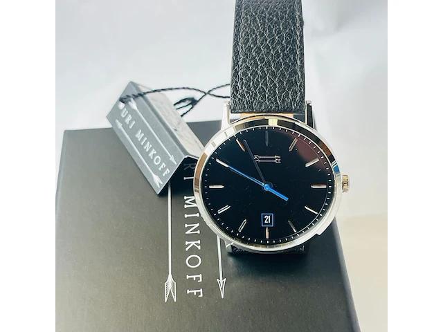 Uri minkoff herenhorloge - inclusief doos - nieuw - afbeelding 6 van  9