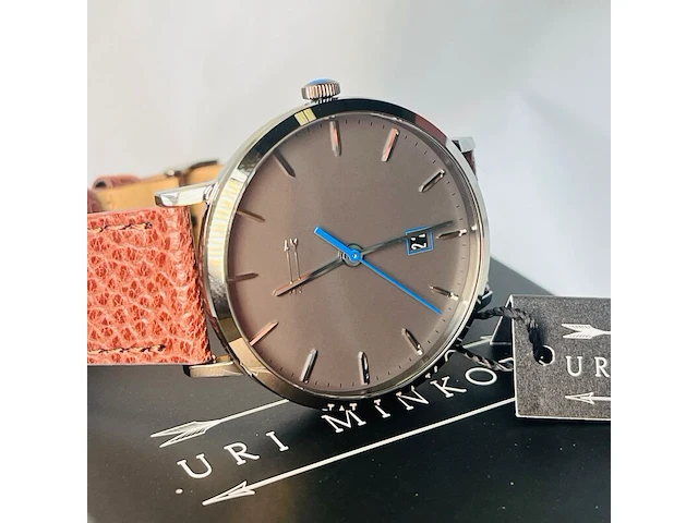 Uri minkoff herenhorloge - inclusief doos - nieuw - afbeelding 5 van  9