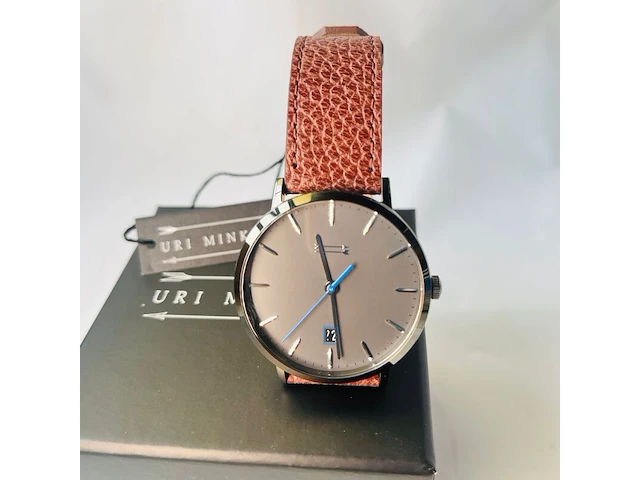 Uri minkoff herenhorloge - inclusief doos - nieuw - afbeelding 1 van  8