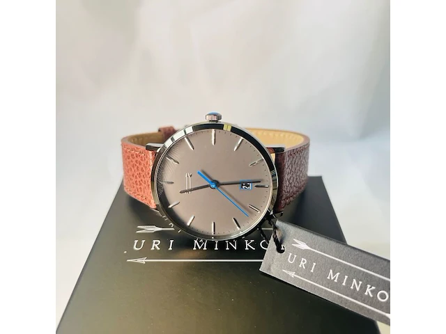 Uri minkoff herenhorloge - inclusief doos - nieuw - afbeelding 2 van  8