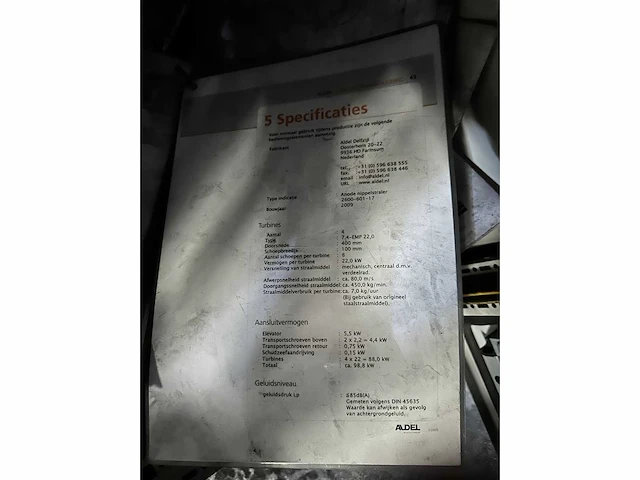 Usf schlick wheelabrator - 2009 - roto-jet - straalcabine/ verticale straalmachine - afbeelding 5 van  15
