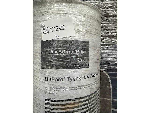Uv-gevelbescherm-membraan rol 1,5x50m dupont tyvek 2524b uv facade - afbeelding 3 van  5