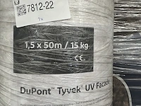 Uv-gevelbescherm-membraan rol 1,5x50m dupont tyvek 2524b uv facade - afbeelding 3 van  5