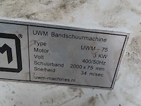 Uwm - 75 - bandschuurmachine - afbeelding 3 van  3