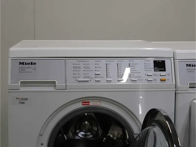 V 5645 softcare system wasmachine & miele t 8463 c softcare system droger - afbeelding 3 van  8