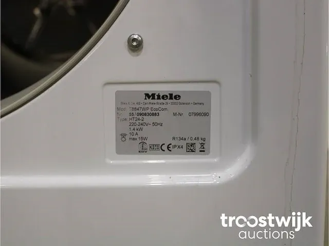 V 5868 softcare system wasmachine & miele t 8847 wp softcare system ecocomfort droger - afbeelding 8 van  8