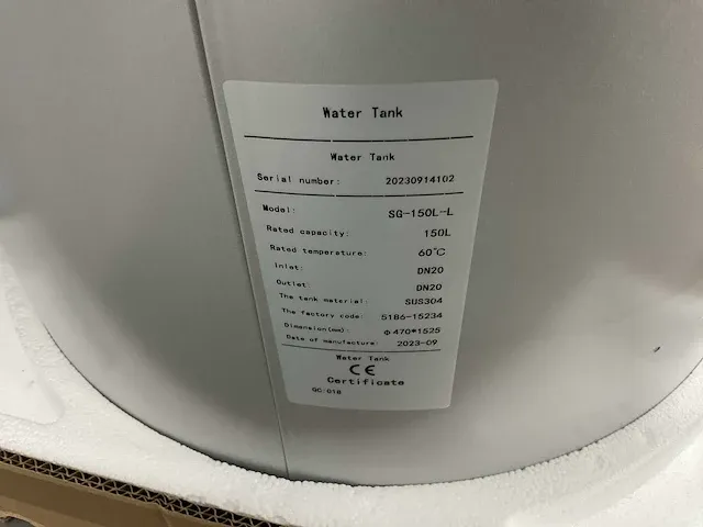 V-hc electric sg 150l warmtepompboiler - afbeelding 5 van  7