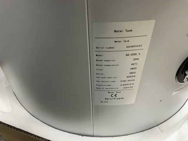 V-hc electric sg 200l warmtepompboiler - afbeelding 6 van  8