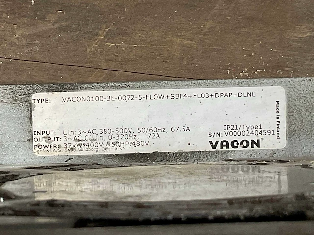 Vacon flow 0100-3l-0072-5 frequentieregelaar - afbeelding 3 van  3