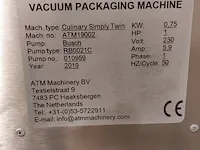 Vacumeermachine curinary simply twin, atm19002, bouwjaar 2019 - afbeelding 9 van  9