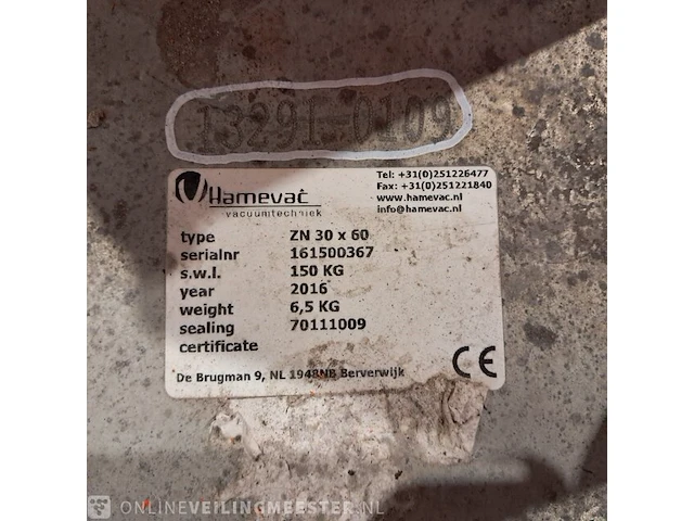 Vacuüm hijsunit hamevac, vth-150-bl, bouwjaar 2016 - afbeelding 6 van  9