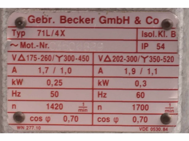 Vacuümpomp - becker - u 3.6 sa - afbeelding 10 van  10