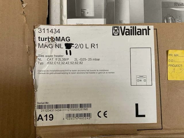 Vaillant turbomag 11-2/0 l r1 cv-installatie - afbeelding 2 van  6