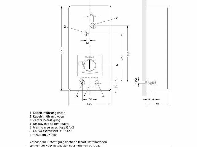 Vaillant ved e 21/8 ved e 21/8 doorstroomboiler a - afbeelding 3 van  5