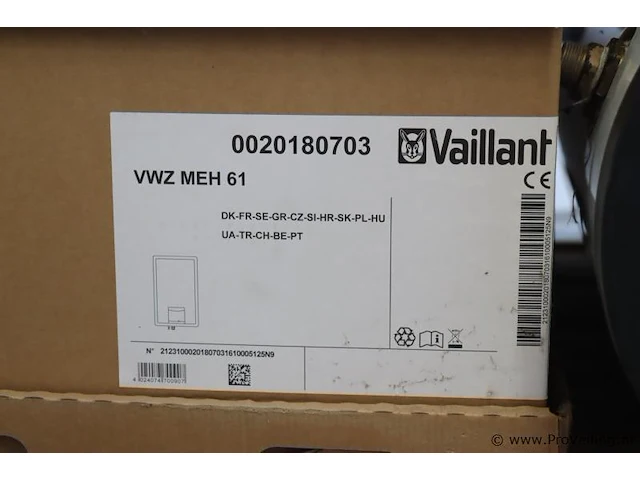 Vaillant vwz meh 61 elektrische naverwarmer - afbeelding 2 van  9