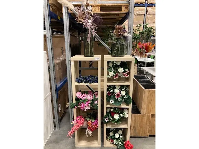 Vakkenkasten met kunstbloemen (2x) - afbeelding 2 van  2