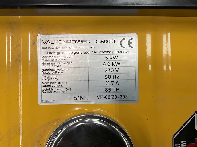 Valkenpower dg6000e stroomgenerator - afbeelding 8 van  9