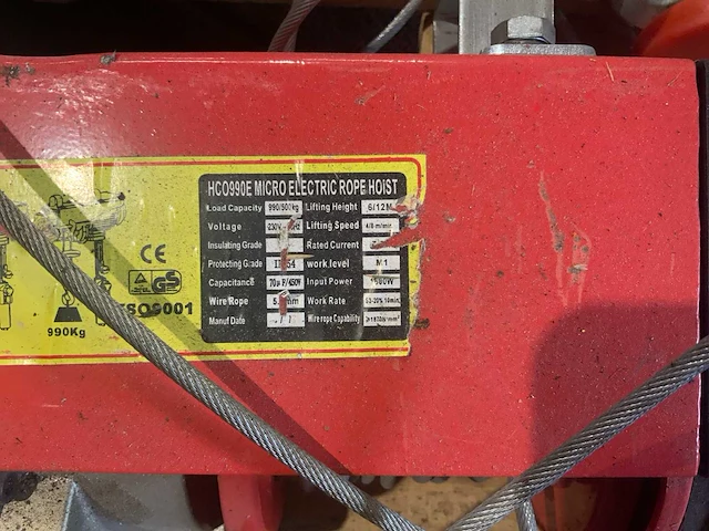 Valkenpower hco 990e elektrische takel 990kg. (6x) - afbeelding 11 van  11