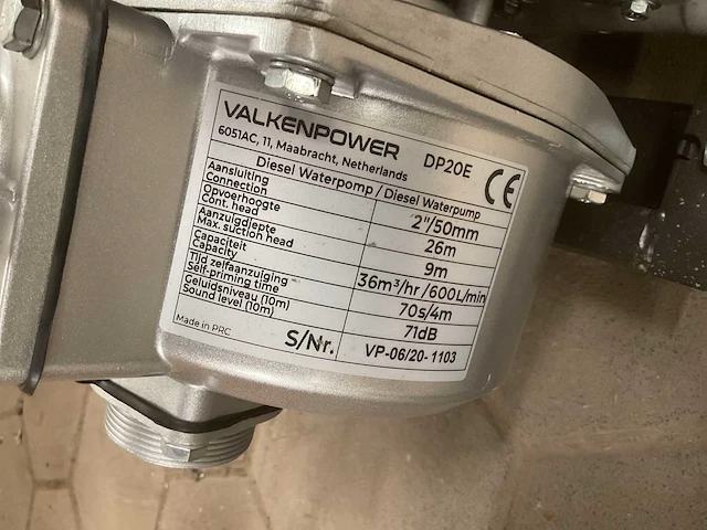 Valkenpower ym170f diesel waterpomp - afbeelding 5 van  5