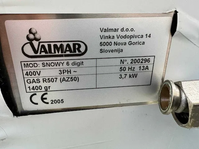 Valmar snowy 6 digit ijsmachine, ijsbereidings machines - afbeelding 7 van  7