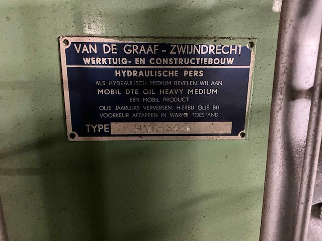 Van de graaf hvk-300 hydraulische pers - afbeelding 6 van  18