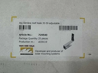 Van de valk - alu slim line - 50 x dakhaken van de valk (verstelbaar) - afbeelding 2 van  2