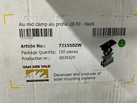 Van der valk - aluminium middenklem profiel 28-50 zwart (105x) - afbeelding 4 van  4