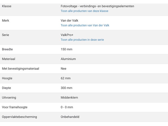 Van der valk aluminium paneelondersteuning (150x) - afbeelding 3 van  9
