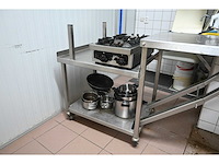 Van ‘t wout mobiele rvs werkbank met rvs inklapbaar werkblad - afbeelding 1 van  4