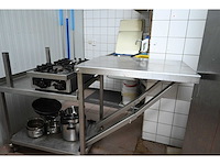 Van ‘t wout mobiele rvs werkbank met rvs inklapbaar werkblad - afbeelding 2 van  4