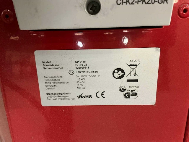 Van veluw evotec ep2115 ex industriële stofzuiger - afbeelding 2 van  11