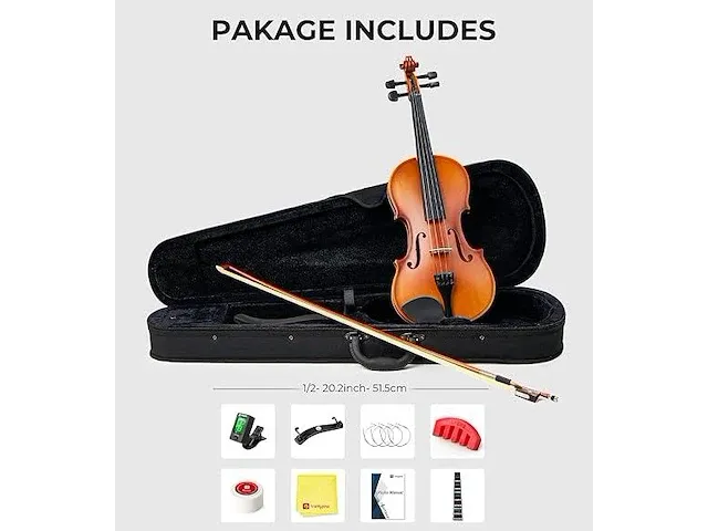 Vangoa 1/2 viool beginner set - afbeelding 3 van  4