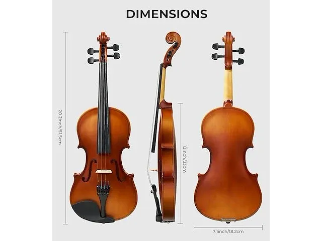 Vangoa 1/2 viool beginner set - afbeelding 4 van  4