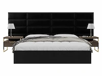 Vänt panels 4 upholstered headboard / hoofdeinden 76cm x 29cm velvet black - afbeelding 2 van  4