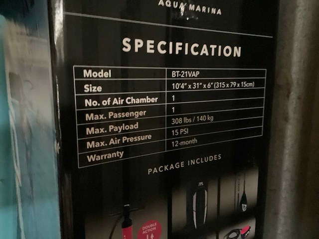 Vapor aqua marina bt-21vap peddleboard - afbeelding 4 van  4