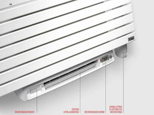 Vasco aster hf-el-bl elektrische radiator met blower 500x1805 mm 1750w - afbeelding 2 van  6